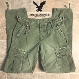 AEO Army Green Ex Boyfriend Cargo Pants size 00